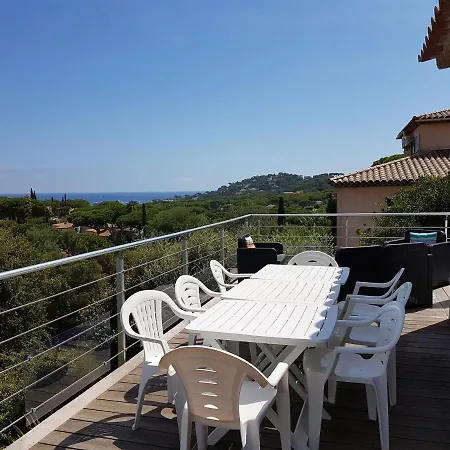 Familiale Le Citronnier Avec Piscine, Vue Exceptionnelle A Maxime 빌라 생트막시메